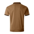 thumbnail image 6 of Mens Casual Trim Polo Shirts Short Sleeve Color Block Athletic Golf T Shirts Chest Pocket Fashion Loose Fit Tops 2XL, 6 of 8