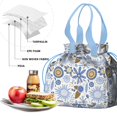 thumbnail image 4 of Boho Bohemia Flower Drawstring Lunch Bag Women - Drawstring Lunch Bag Insulated for Work Office - Stain-Resistant Large Lunchbags for Women with Multi-Pockets, 4 of 6
