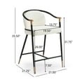 thumbnail image 2 of GDF Studio Beige Contemporary Upholstered Counter Stools with Gold Trim, Black Iron Frame, Set of 2, 2 of 7