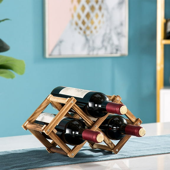 Masteelf Modern Brown Wooden Wine Storage Rack for Indoor Outdoor Use Easy Assembly 1Pc
