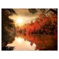 thumbnail image 1 of Designart Colorful Fall Sunset over River Canvas Wall Art, 1 of 4