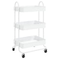 thumbnail image 1 of Carrito de acero VidaXL de 3 niveles, blanco, con amplio espacio de almacenamiento, 1 of 7