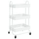 thumbnail image 1 of Carrito de acero VidaXL de 3 niveles, blanco, con amplio espacio de almacenamiento, 1 of 7