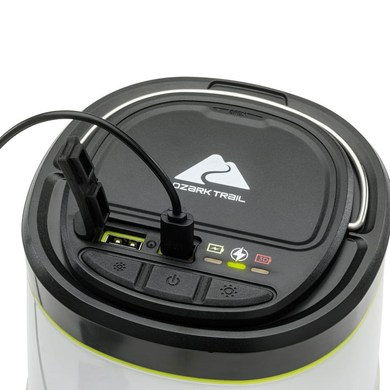 Ozark Trail 200 Lumen LED Battery Powered Lantern, 4 AA Batteries, IPX4  Weather & Drop Resistant
