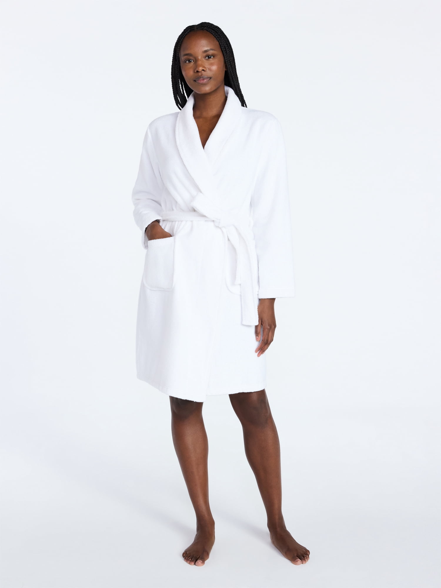 Joyspun Women's Cotton Terry Robe, Sizes S-3X