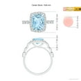thumbnail image 4 of Angara Natural 2.45 Ct. Aquamarine with Diamond Halo Ring in 14K White Gold for Women (Ring Size: 11.5), 4 of 9