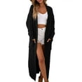 thumbnail image 3 of Womens Open Front Long Cardigan Oversized Long Sleeve Loose Cable Knit Chunky Fall Sweater Coat with Pockets, 3 of 6