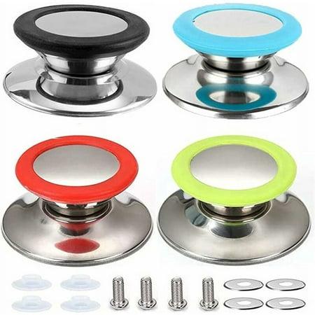 

Pot Lid Pot Lid Knobs Home Use Cooker Replacement Parts Universal Kitchen Replacement Handle Pot Knob Replacement(Red Blue Green Black) 4Pcs