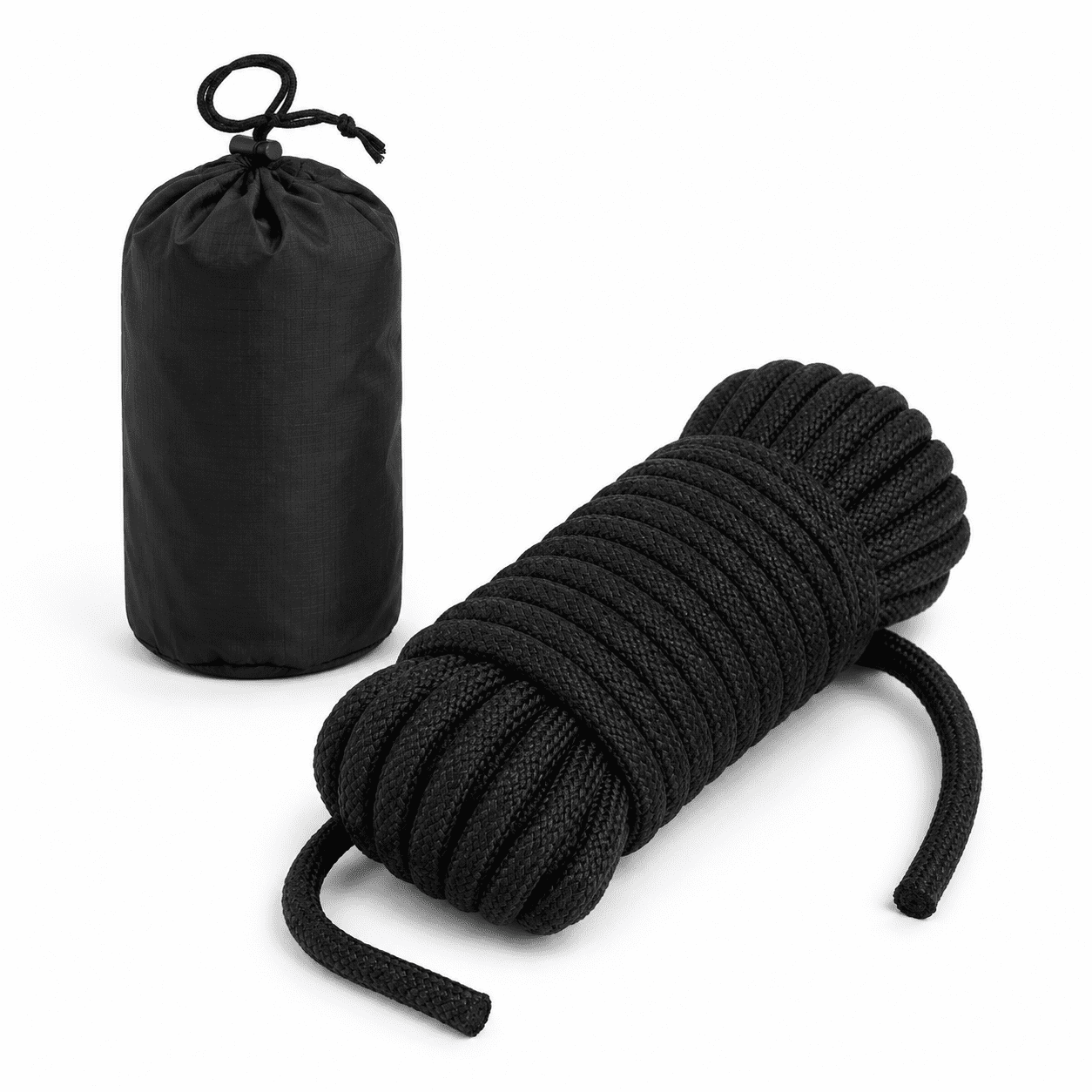 10.5mm Static Climbing Rope Black - 01 230ft Outdoor Rock Escape Fire Rescue