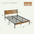 thumbnail image 5 of edx Queen Size Metal Bed Frame with Wooden Headboard, Under Bed Storage, 800LBS Support, Noise-Free, No Box Spring Needed, Easy Assembly, Brown, 5 of 9