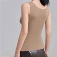 thumbnail image 5 of asjyhkr Tank Tops for Women Fleece Thermal Undershirt Casual Daily Fall Winter Baselayer Sleepwear Tops with Built in Bra(3X-Large,Coffee), 5 of 5