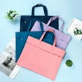 thumbnail image 3 of Nvzi Bolsa con cremallera y asa, 18,5 x 14,17 pulgadas, bolsa grande para guardar documentos, tamaño A4, plegable, paquete de 3 (morado), 3 of 4
