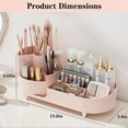 thumbnail image 2 of Pink Rotating Vanity Organizer with Brush Holder - Large Spinning Cosmetic Storage, Countertop Makeup & Skincare Organizer, Perfume & Lotions Display Case, 2 of 7