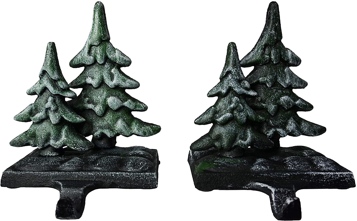 LuLu Decor, Cast Iron Decorative Christmas Double Tree Stocking Holders