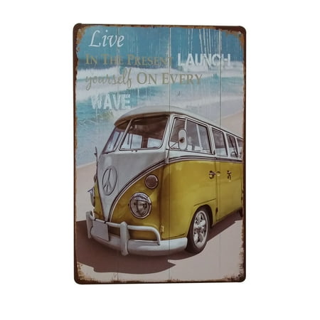 

Live In The Present Car Garage Vintage Decorative Signs Tin Metal Iron Car Sign Painting For Wall Home Bar Coffee Shop (Style 33)