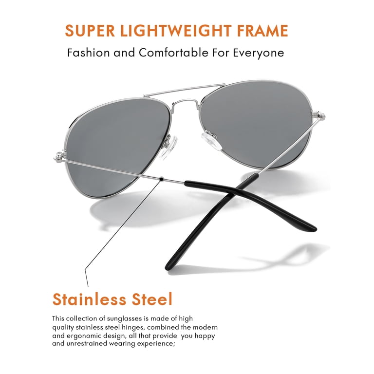 Classic Aviator Sunglasses Womens Polarized Shades for Men  display picture 3