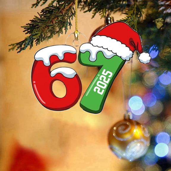WKSCLPAI 67 Christmas Ornament, Funny 67 Small Acrylic Decorations for Christmas Tree, 67 Ginger_bread Ornaments, 67 Christmas Wrapping Paper Decor Ornaments Birthday Gifts, #G