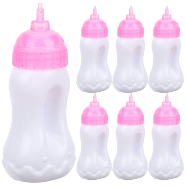 10 biberones para muñecas, biberones en miniatura, biberones de jugo pequeños, accesorios para muñecas.