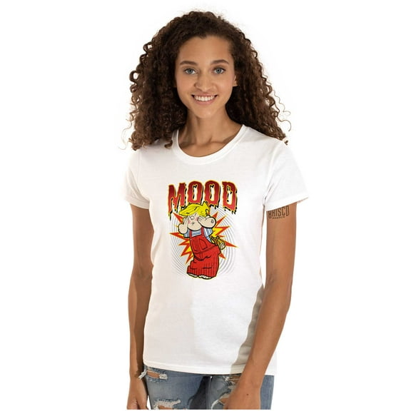 Retro Dennis the Menace Comic Mood Women's T Shirt Ladies Tee Brisco Brands S