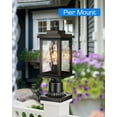 thumbnail image 3 of VIANIS Dusk to Dawn Outdoor Post Light with Pier Mount Base, Hardwired 120V Waterproof Lamp Post Light Fixture, Black Aluminum 3-inch Exterior Post Lamp with Tempered Glass for Patio, Garden, 3 of 7