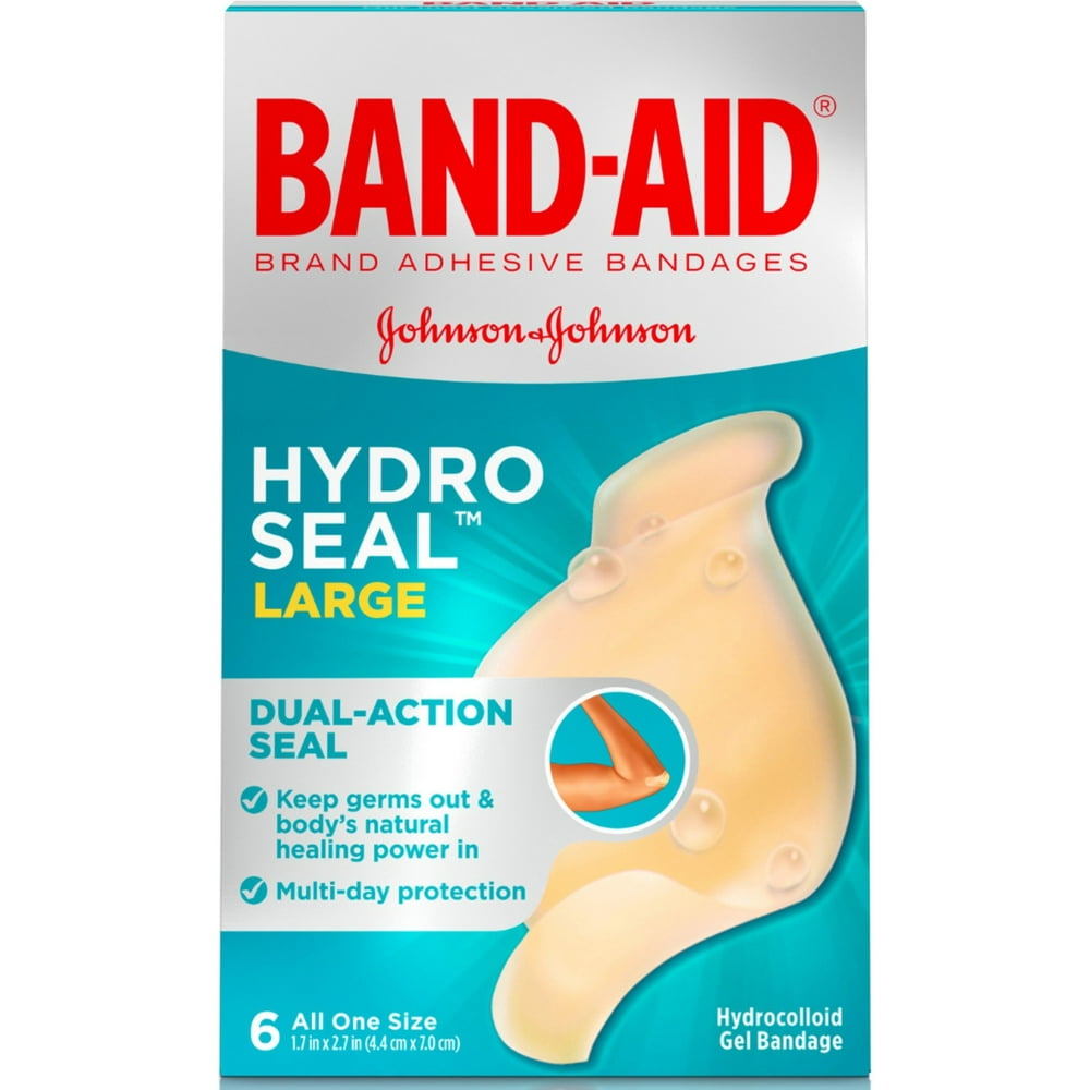 3 Pack BANDAID Brand Hydro Seal Large Waterproof Adhesive Bandages