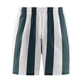 thumbnail image 3 of Mens Swim Shorts 5" Striped Elastic Waist Lightweight Hawaiian Beach Board Short Pants Fathers Gifts, 3 of 4
