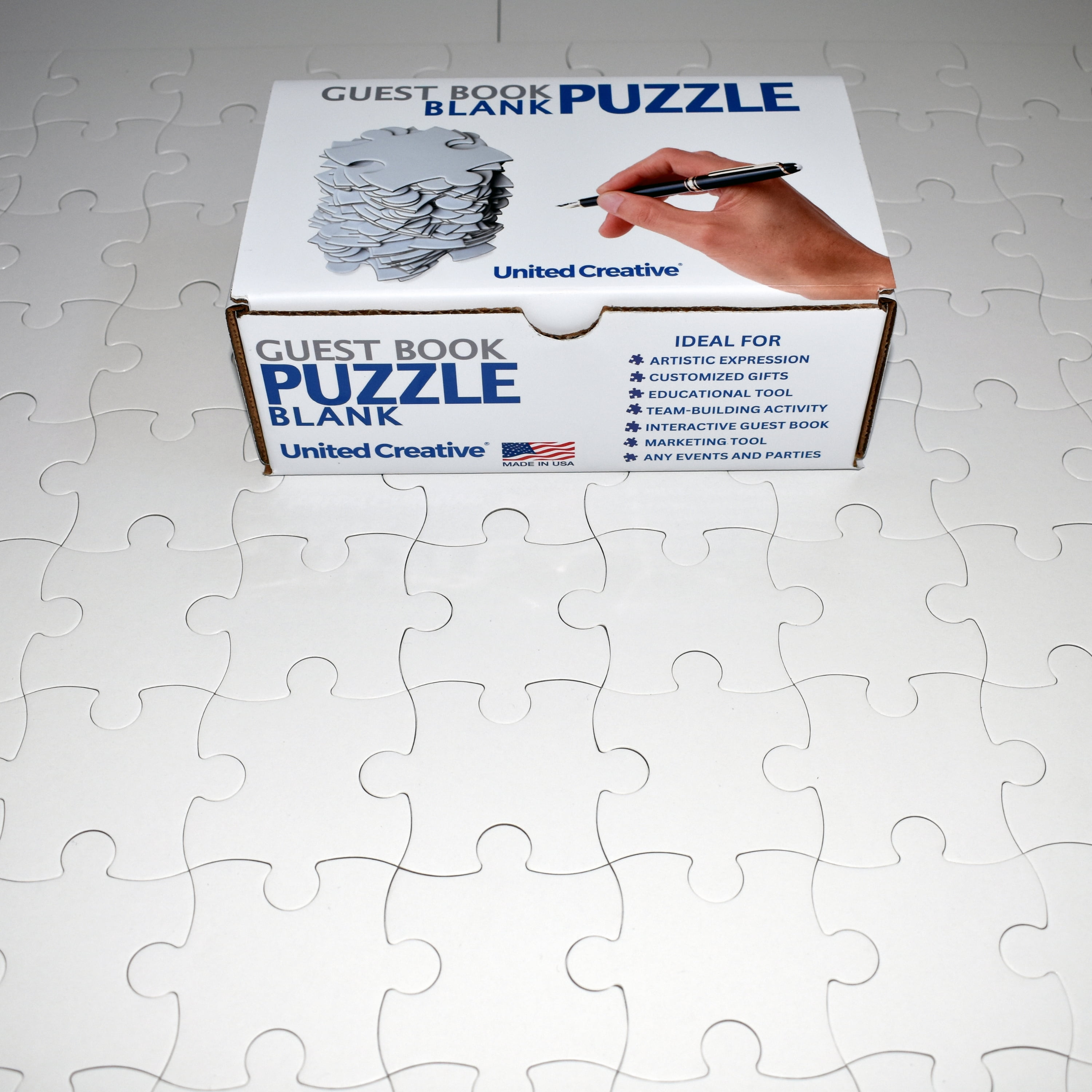 Extra Large Blank Puzzle 47x33 inches, 140 Pieces for DIY Painting, Art and Craft Projects, Wedding Birthday Party and Special Events, Guest Book Alternative