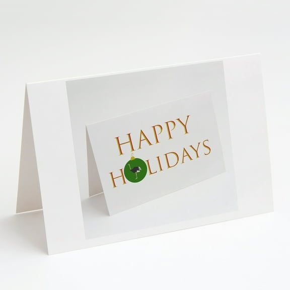 Indian Peacock Peafowl Happy Holidays Christmas Greeting Cards and Envelopes Pack of 8 7 in x 5 in