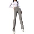 thumbnail image 4 of Diconna Femmes Mode Couleur Unie Taille Haute Split Slim Fit Pantalon, 4 of 7