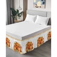 thumbnail image 4 of Fall Thanksgiving Bed Skirt Queen Size 16 Inch Drop, Pumpkin Watercolor Botanical Maple Leaves Wrap Around Dust Ruffle Bedskirts, Wrinkle & Fade Resistant Easy Fit Bedskirt with Adjustable Elastic, 4 of 8