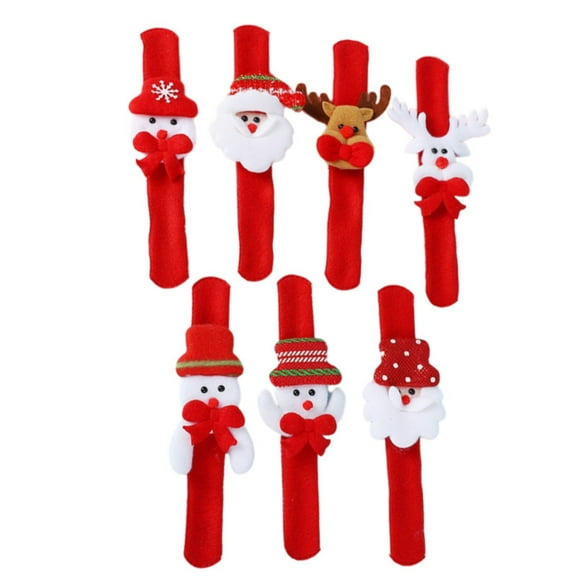 Christmas 10 Pieces Random Christmas Slap Bracelets Xmas Slap Party Toys Gifts with Santa Snowman Reindeer Cute Styles for Exchange Gifts or Christmas Party