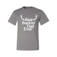 thumbnail image 2 of Wild Bobby, Best Buckin Dad Ever Funny Hunting, Father's Day, Men Graphic Tees, Heather Grey, X-Large, 2 of 3