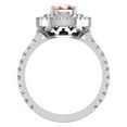 thumbnail image 3 of Pear Cut Pink Morganite Double Halo Engagement Ring 14K White Gold 1.80 CT TW, 3 of 5