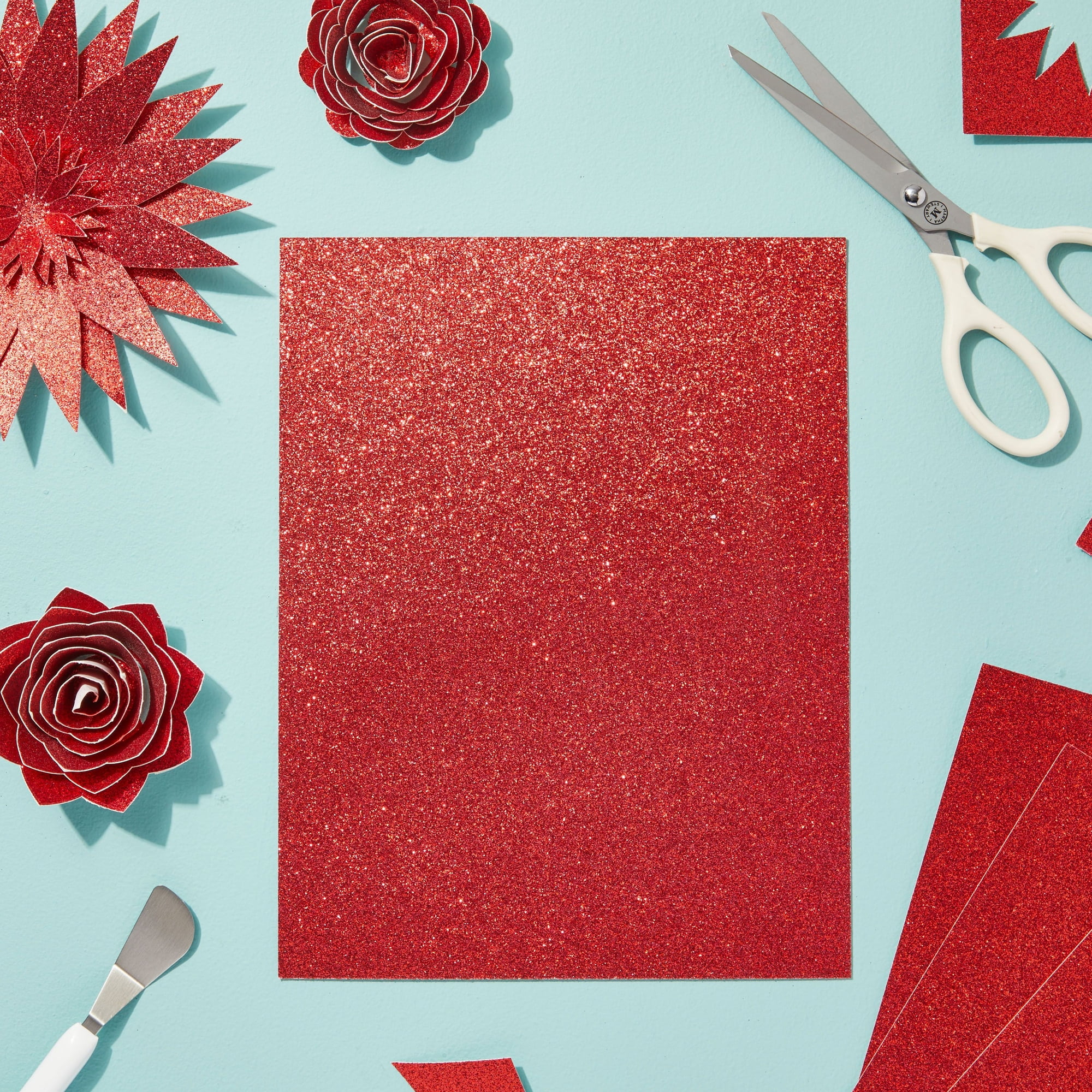 Red Glitter Cardstock Paper by Recollections™, 8.5 x 11