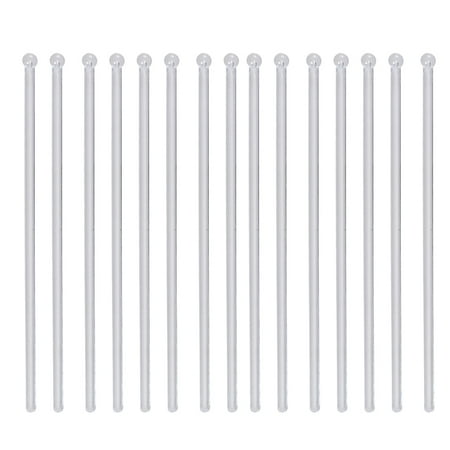 

200pcs Cocktail Stirring Mixing Sticks Transparent Round Head Drink Bar Muddler Plastic Stirrer Swizzle Stick