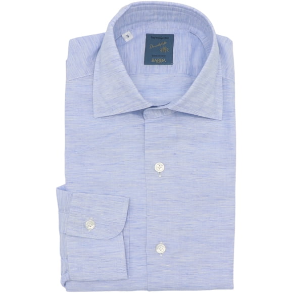 Barba Napoli Men's Light Blue Dandylife The Vintage Shirt Casual Button-Down - M