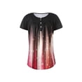 thumbnail image 1 of Sunloudy - Camiseta larga con cuello henley para mujer, camisetas de manga corta con estampado de flores, rayas, llamas y oro Sunloudy  S M L XL XXL, 1 of 9