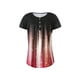 thumbnail image 1 of Sunloudy - Camiseta larga con cuello henley para mujer, camisetas de manga corta con estampado de flores, rayas, llamas y oro Sunloudy  S M L XL XXL, 1 of 8