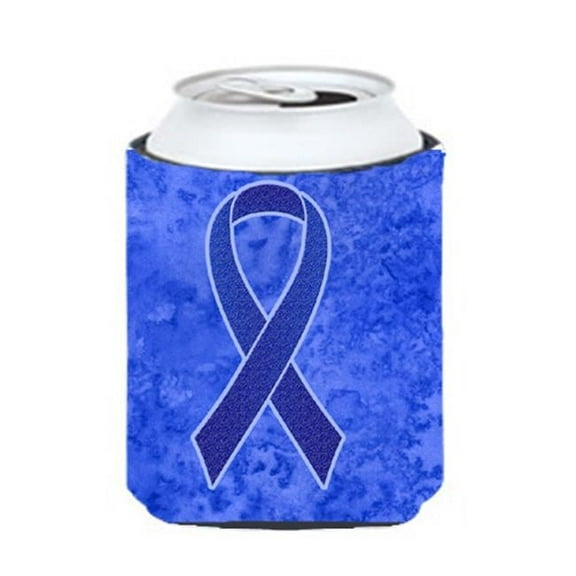 Dark Blue Ribbon For Colon Cancer Awareness Can Or Bottle Hugger, 12 Oz.