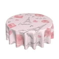thumbnail image 2 of ZICANCN Round Table Cloths 60 Inch, Love Parisian Pink Style Table Cover Waterproof Washable Outdoor Picnic Tablecloth, 2 of 8
