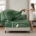 thumbnail image 4 of Flymme Queen Comforter Set with Sheets 7 Pieces Dark Green Bed in a Bag Queen Size Bed Set Soft Microfiber Pinch Pleat Bedding Set for All Season, 4 of 9