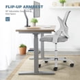 thumbnail image 5 of Desk Chair, Ergonomic Home Office Chair with Flip-Up Armrests, Rolling Chair with Lumbar Support, Executive Height Adjustable Swivel Task Chair, Grey, 5 of 8