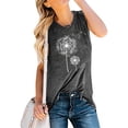 thumbnail image 2 of Débardeur Femme Imprimé Floral Décontracté Col Rond Sans Manches T-shirt, Gris, TTG, 2 of 8