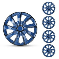 (4 Pack) Hubcap Wheel Cover Replacement 14" Hub Caps Universal Wheel Rim Cover ABS Material Exterior Accessories Snap on Car Truck SUV 14-inch,Black & Blue