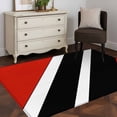 thumbnail image 5 of Red Black Stripe Area Rug 4x6 Washable Rug Non Slip Geometric Simple Color Line Large Area Rug Indoor Floor Carpet for Entryway Bedroom Kitchen Living Room Home Office Dining Room Nursery, 5 of 8