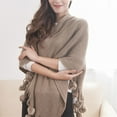 thumbnail image 4 of Autumn And Winter Cape Cape Fringe Horn Buckle Solid Color Irregular Double Fringe Cape Cape Warm And Thick, 4 of 6
