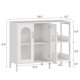 thumbnail image 2 of Aparador Buffet de 2 Puertas, Gabinete de Almacenamiento de Madera con Puertas de Vidrio, Manijas Doradas, Estilo Moderno de Madera, 2 of 9