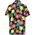 thumbnail image 6 of HAPPY BAY Men's Hawaiian Shirt Tropical Floral Casual Short Sleeve Button Down Beach Shirts for Men S Flower Monstera, Black, 6 of 7