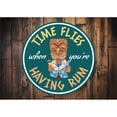 thumbnail image 2 of Time Flies When You're Having Rum Bar Aluminum Metal Decor Sign - 12" Round, 2 of 4