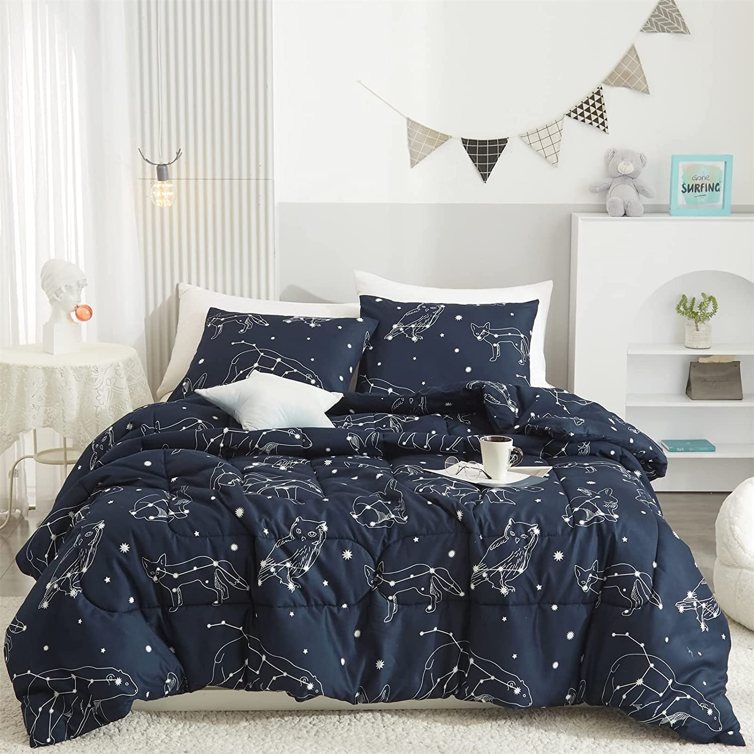 RENR Twin Comforter Set for Girls Boys 